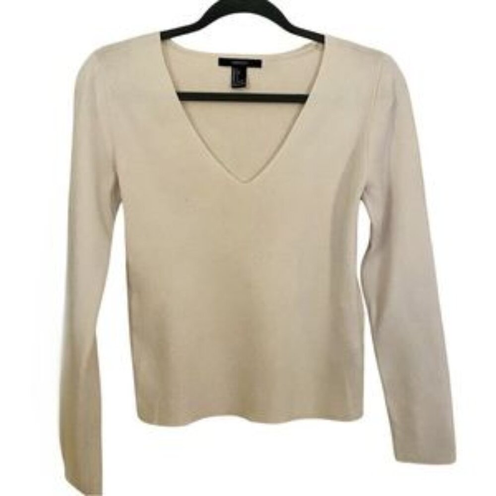 Women’s Cream V-Neck Sweater